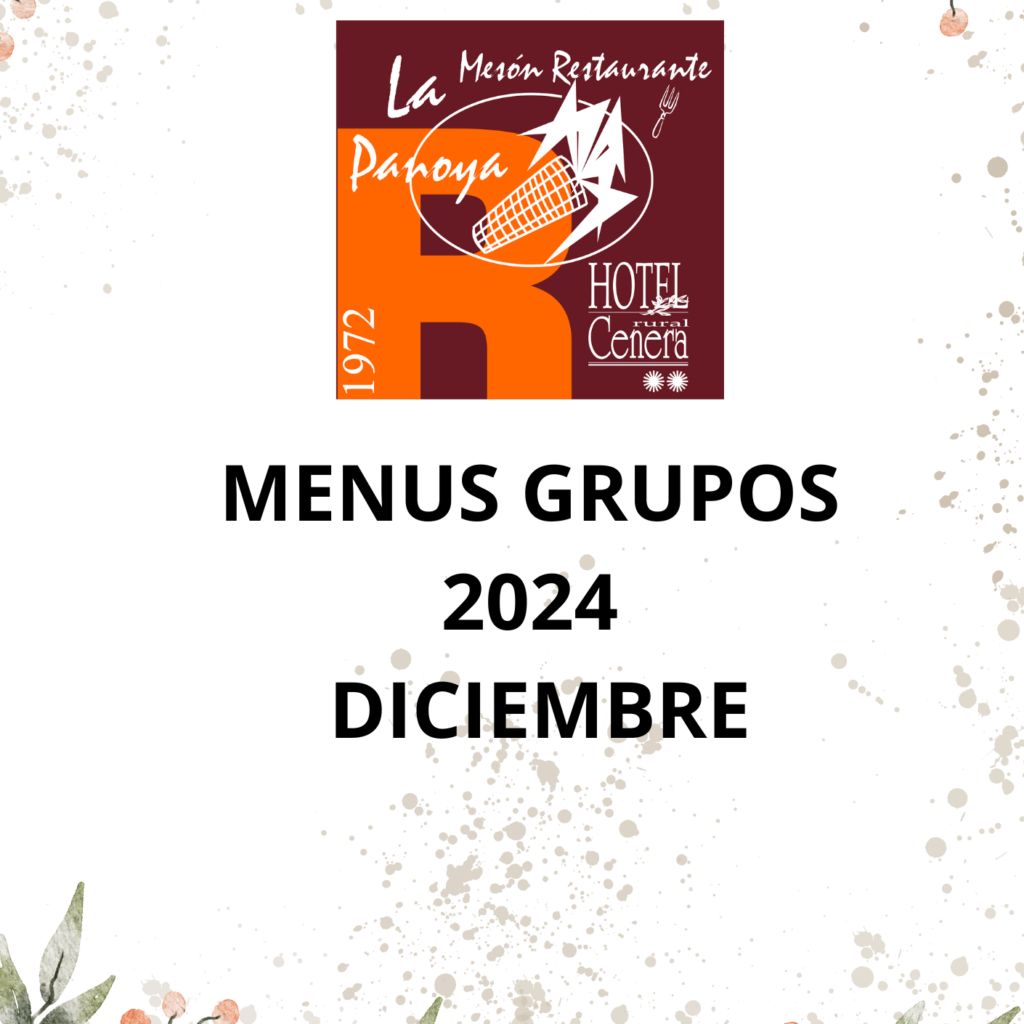 Menús grupos. Diciembre 2024